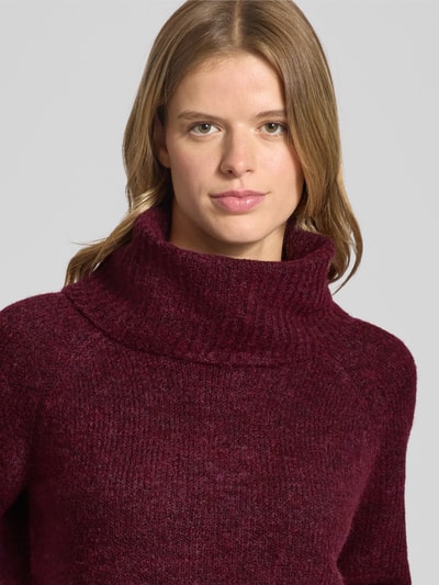 Only Regular Fit Rollkragenpullover mit Woll-Anteil Modell 'GILA' Bordeaux 3