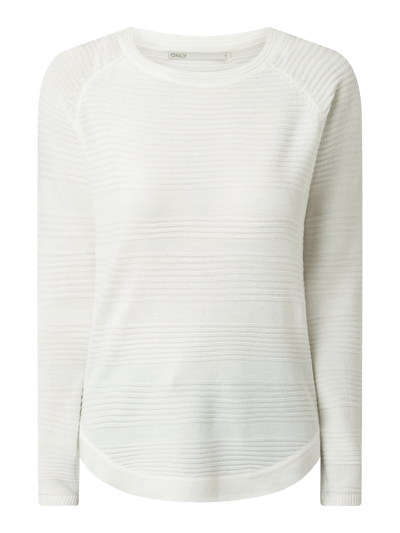 Only Pullover mit Rippenstruktur Modell 'Caviar' Offwhite 2