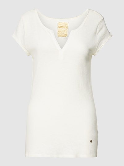 MOS MOSH T-Shirt mit Label-Applikation Modell 'TROY' Ecru 2
