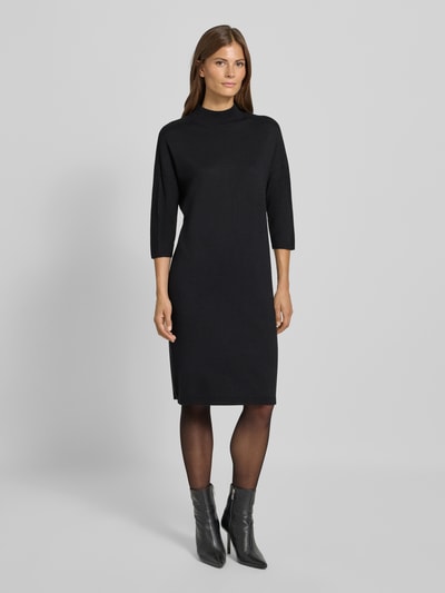comma Knielanges Strickkleid mit Stehkragen und 3/4-Arm Black 4