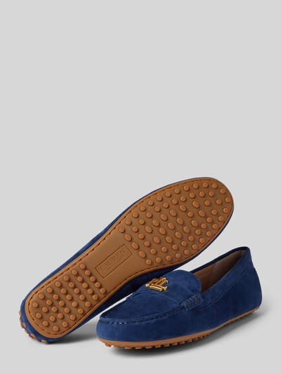 Lauren Ralph Lauren Leren loafers met labelapplicatie, model 'BARNSBURY' Marineblauw - 4