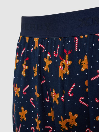 Christian Berg Men Pyjamahose mit Allover-Muster Mittelbraun 2