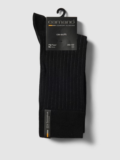 camano Socken mit Ripp-Optik im 2er-Pack Modell 'SHADOW' Black 3