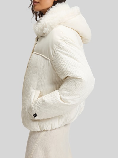 BOSS Regular fit gewatteerd jack met inzetten van jacquard, model 'PEXIA' Offwhite - 6