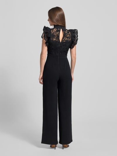 Lipsy Regular Fit Jumpsuit mit floralem Spitzenbesatz Black 5