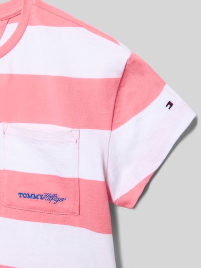 Tommy Hilfiger Teens męski t-shirt o kroju regular fit z czystej bawełny Mocnoróżowy 2