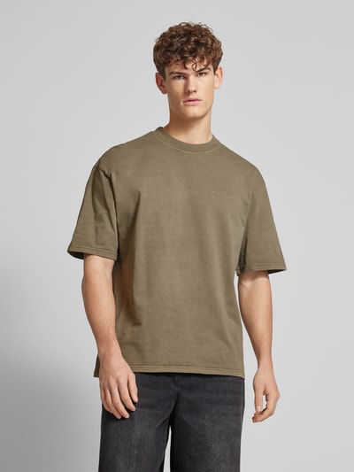 Pegador Oversized T-Shirt mit Label-Stitching Oliv 4