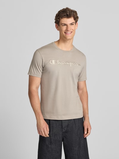Champion T-Shirt mit Label-Stitching mit Rundhalsausschnitt Beige 4