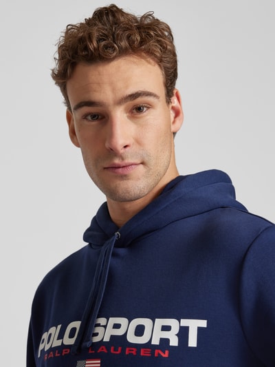 Polo Sport Hoodie met labelprint Donkerblauw - 3