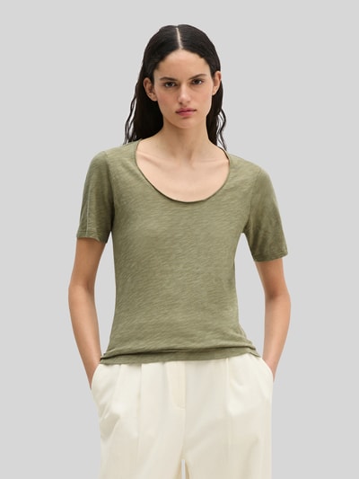 Marc O'Polo Regular Fit T-Shirt aus reiner Baumwolle Oliv 4