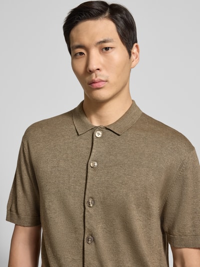 Casual Friday Freizeithemd mit 1/2-Arm Modell 'BELLS' Schoko Melange 3