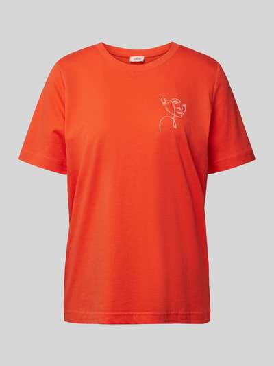 s.Oliver RED LABEL T-shirt met motiefprint Koraal - 2