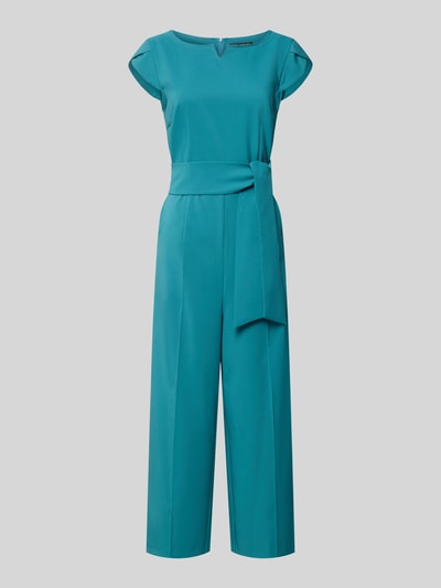 Produktfoto, türkisfarbener Regular Fit Jumpsuit mit Bindegürtel von Betty Barclay, glatte Textur, schlichte Form, Damen Jumpsuit
