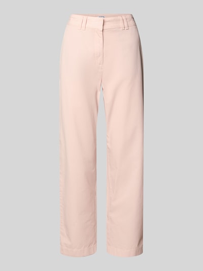 Produktfoto, Chino mit Paspeltaschen am Gesäß von Jake*s Casual, Damen Relaxed-Fit, hellrosa, glatte Oberfläche, verkürzte Passform, Eingrifftaschen