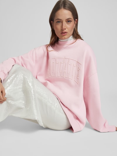 ROTATE Oversized Sweatshirt mit Label-Stitching Rosa 3