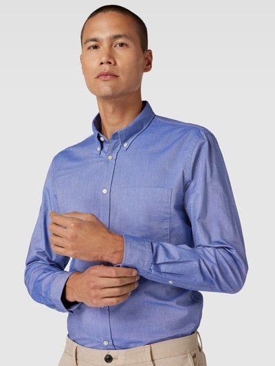 Jake*s Slim Fit Zakelijk overhemd met button-downkraag Koningsblauw - 3