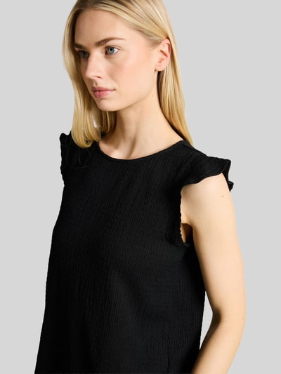 Tom Tailor Denim Loose Fit Top in Crinkle-Optik Black 3