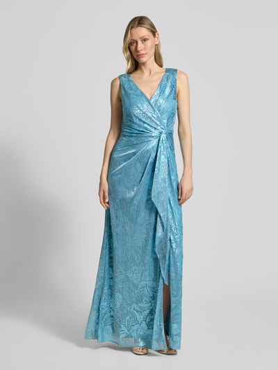 Adrianna Papell Abendkleid mit Knoten-Detail und V-Ausschnitt Bleu 4