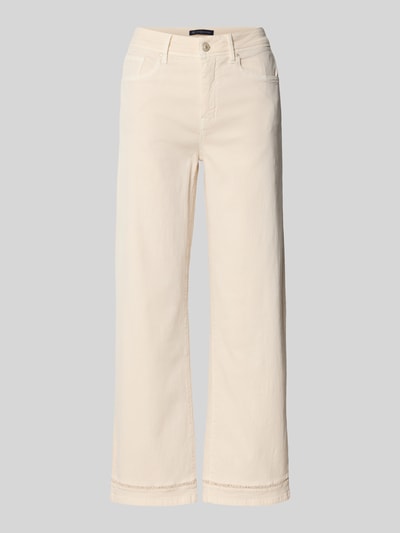 Productfoto, Jeans met label-stitchings in 7/8-lengte van Raffaello Rossi, beige kleur, katoenmix met stretch, steekzakken, modieuze rechte vorm, context: dames jeans, taillewijdte maat 36: 38 cm, binnenbeenlengte maat 36: 70 cm