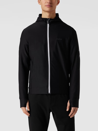 BOSS Green Trainingsjacke mit Label-Schriftzügen Modell 'Sicon Gym' Black 4