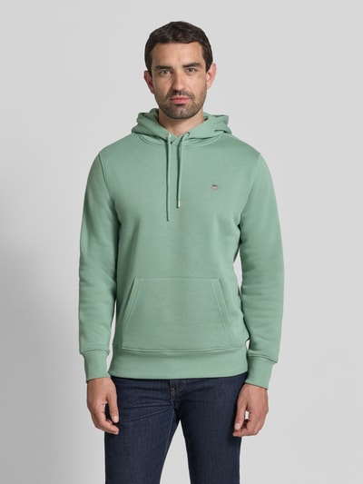 GANT regular fit hoodie van katoenmix Mintgroen - 4