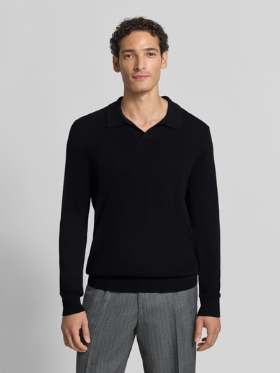 Christian Berg Men Sweter wełniany z domieszką kaszmiru Czarny 4
