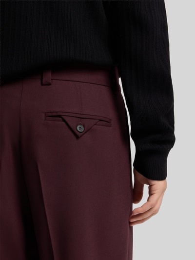 HUGO modern fit pantalon met viscose, model 'Flips251X' Bordeaux - 3