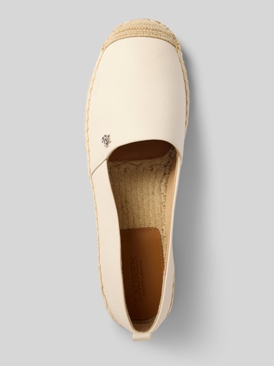 Lauren Ralph Lauren Espadrilles aus Leder mit Logo-Detail Modell 'CAMERYN' Offwhite 3