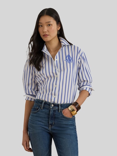 Lauren Ralph Lauren Relaxed Fit Hemdbluse aus reiner Baumwolle Blau 4