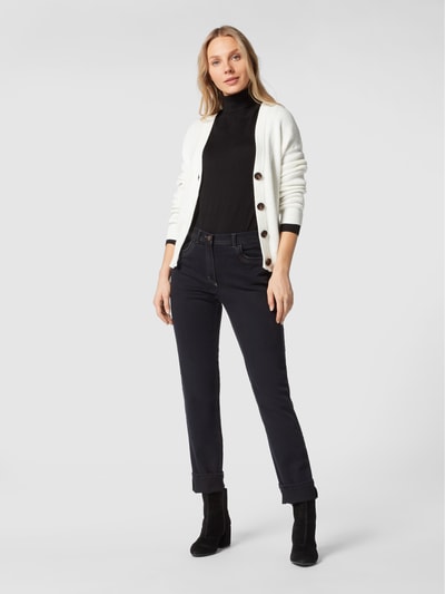 Zerres Gekleurde straight fit jeans, model 'GINA' Zwart - 1