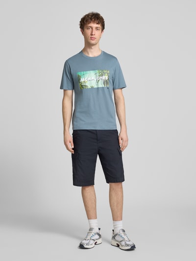 JACK & JONES T-Shirt mit Label-Print Modell 'INDIANA' Jeansblau 1