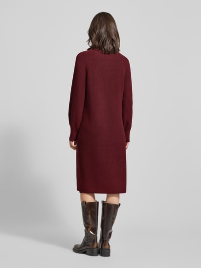 s.Oliver RED LABEL Fließendes Strickkleid aus Baumwoll-Mix Bordeaux 5