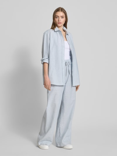 Tommy Jeans Relaxed Fit Blusenshirt aus Baumwoll-Leinen-Mix Blau 1