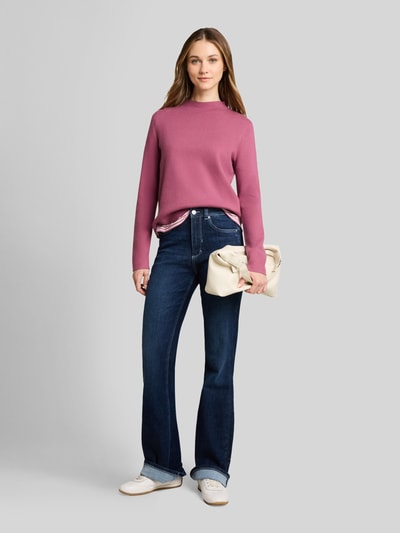 Tom Tailor Denim Sweter z golfem typu mock neck Mocnoróżowy 1