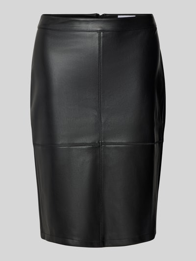 Vila Knielange rok in leerlook, model 'PENSA' Zwart - 2