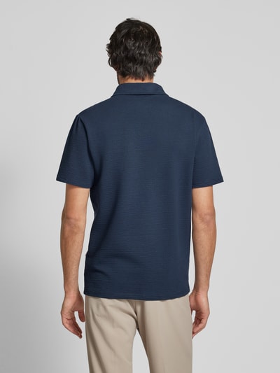 SELECTED HOMME Poloshirt mit kurzem Reißverschluss Modell 'SANDER' Marine 5