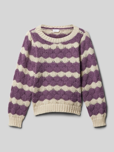 Name It Gebreide pullover met ajourpatroon Mauve - 1