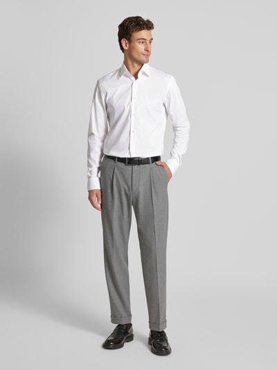 BOSS Slim Fit Business-Hemd mit Knopfleiste Weiss 1