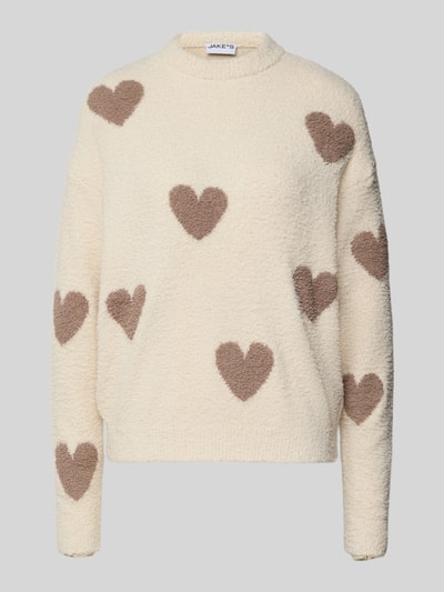 Jake*s Casual Strickpullover im Allover-Look Ecru 2