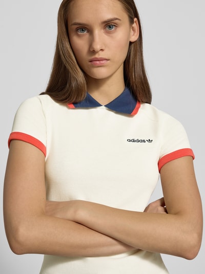 adidas Originals Slim fit poloshirt met labelstitching Wit - 3