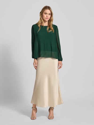 ZABAIONE Blouse met lange mouwen met plissévouwen en ronde hals Donkergroen - 1