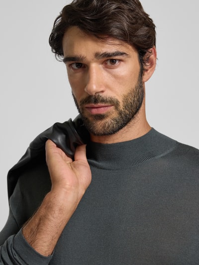 Tiger Of Sweden Gebreide pullover van merinowol met opstaande kraag, model 'Tern' Groen - 3