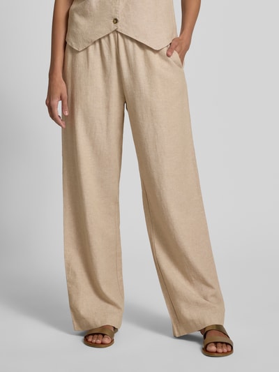 FREE/QUENT Straight Leg Leinenhose mit Eingrifftaschen Modell 'Lava' Sand 4