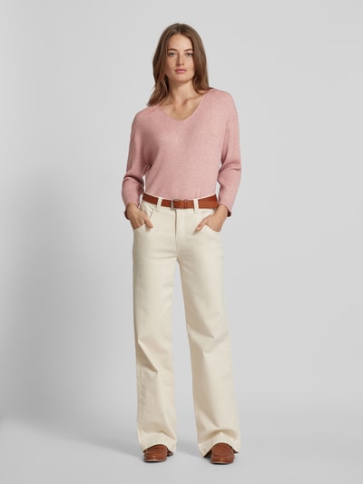 Betty Barclay Gebreide pullover met V-hals Rosé - 1