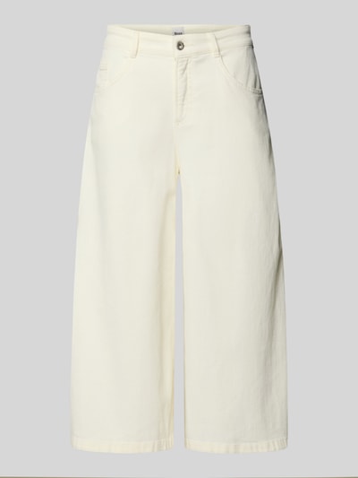 Produktfoto, Loose Fit Jeans mit Eingrifftaschen Modell 'Melli' von Brax aus cremefarbenem Baumwoll-Mix mit Stretch-Anteil, Wide Leg, Bundweite 43 cm, Innenbeinlänge 55 cm, Damen