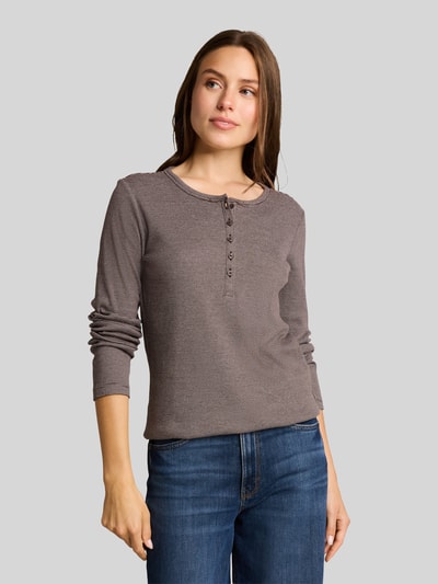 Tom Tailor Regular Fit Langarmshirt aus Baumwoll-Mix  Camel 4