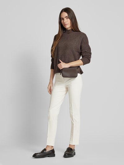 Cambio Stoffen broek met siernaden, model 'ROS' Beige - 1