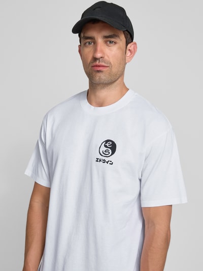 Edwin T-shirt met motiefprint, model 'HIGH BEAR' Wit - 3
