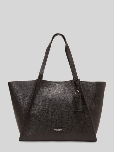 Marc O'Polo Shopper aus Rindsnappa mit Logo-Anhänger Dunkelbraun 2