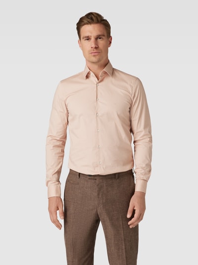 CK Calvin Klein Slim Fit Business-Hemd mit Label-Stitching Beige 4